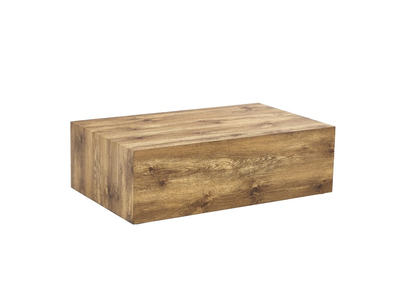  Table basse rectangulaire en mdf effet bois 90 x 50 x 30 cm, sans montage, marron  - Conforama A