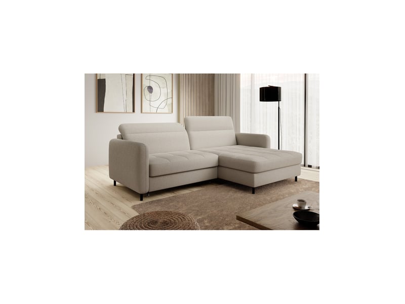  Canapé d'angle collection goumsi coloris crème  - Conforama D