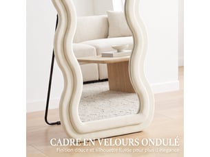 Miroir  de porte coloris blanc <strong></strong>  <strong></strong> - 160 cm x 60 cm