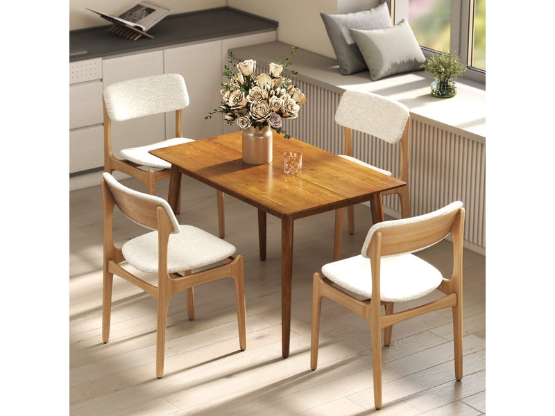  Table de salle à manger design dim. 120l x 75l x 76h cm grand plateau 4-6 personnes en bois  - Conforama R