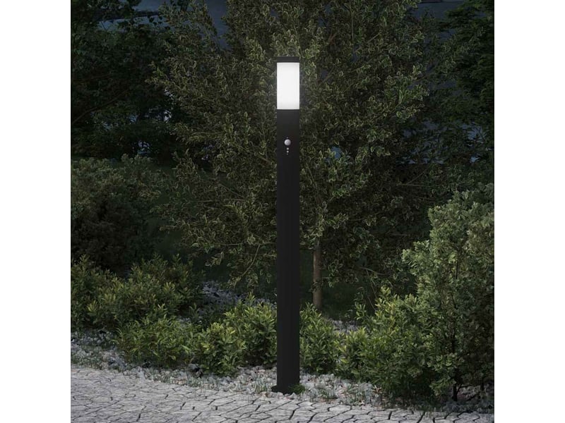 Borne lumineuse, lampadaire avec détecteur 110 cm en acier inoxydable ip44 shl5787 - Conforama B