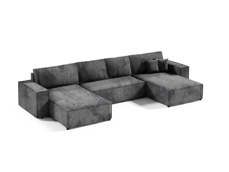  Canapé d'angle convertible mille u noir  - Conforama A