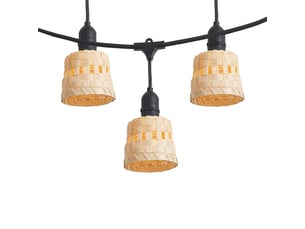 Guirlande lumineuse en bambou avec prise 8m avec led 10 lumières ip44 - ibiz