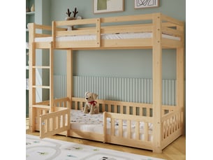 Lit mezzanine 90x200 cm <strong>HAUSS SPOLE</strong> <strong></strong> coloris naturel