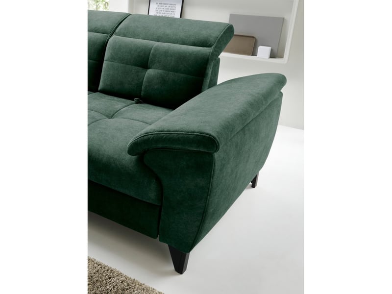  Canapé d'angle vert 5 places angle gauche mécanisme dauphin inferno  - Conforama B