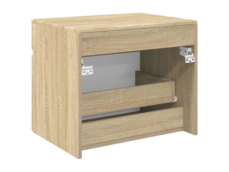  Cabinet salle de bain mural, meuble de rangement chêne sonoma 59x44.5x50 cm  - Conforama E