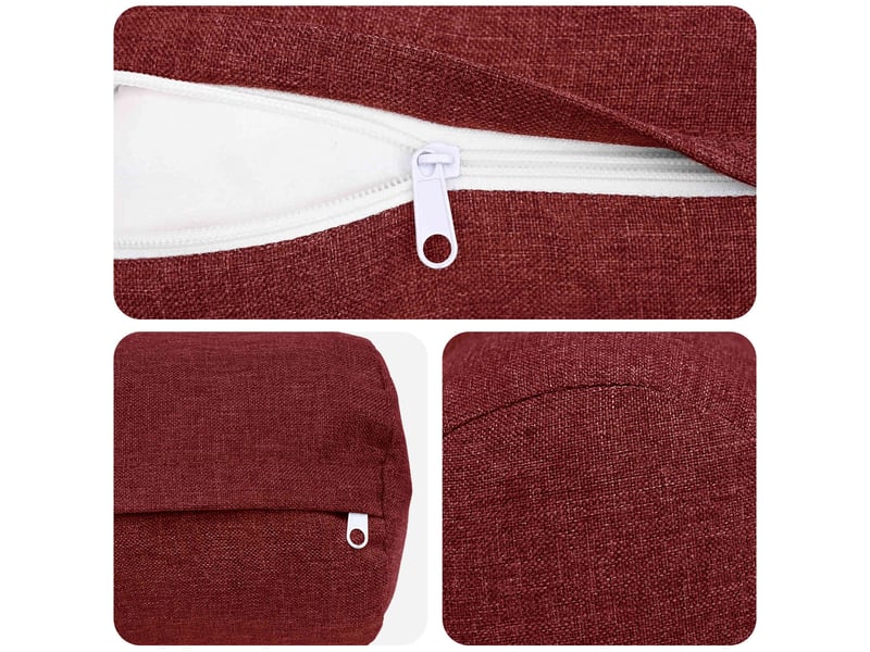  Lot de 2 coussins avec oreiller, coussins décoratifs heerlen bordeaux tissu cf50190  - Conforama E