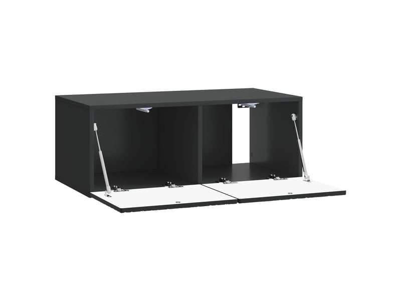  Meuble tv - banc tv - meuble de rangement mural 78,5 x 31 cm noir bois d'ingénierie  - Conforama D