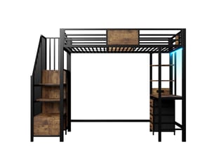 Lit mezzanine 90x200 cm OKWISH   coloris noir