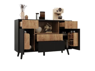 Buffet 2 porte(s)  4 tiroir(s) MODFU  - 130 cm coloris bicolore 