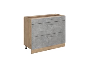 Vicco meuble cuisine, bétonchêne doré, 100cm sans plan de travail