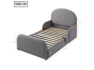Lit simple 90x200 cm coloris gris