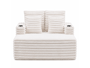 Fauteuil fixe MAISONORA  Velours côtelé blanc