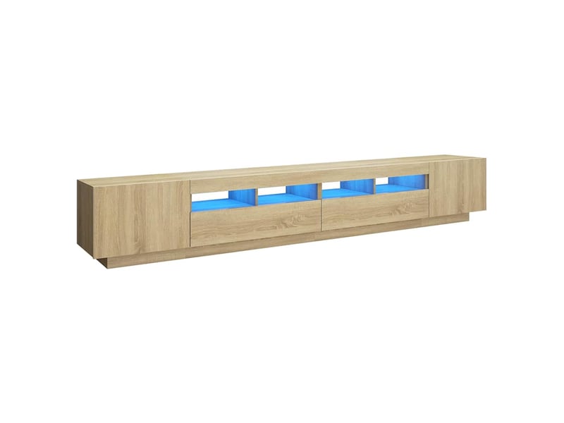  Meuble tv - banc tv - meuble de rangement avec lumières led chêne sonoma 260x35x40 cm  - Conforama A