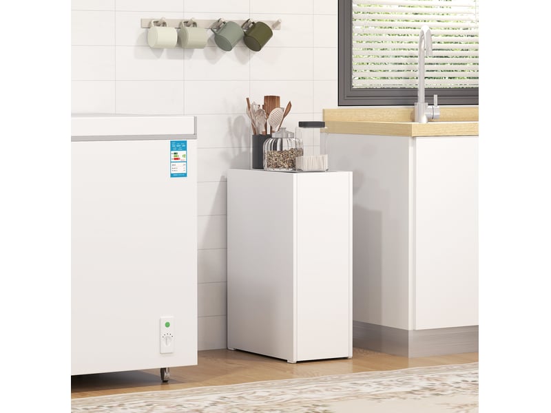  Meuble de salle de bain étroit à roulettes 47 x 25 x 66,5 cm blanc cravdom  - Conforama D