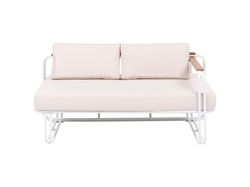  Ensemble de salon de jardin avec table et ottoman 3 places camerota  métal blanc  - Conforama E