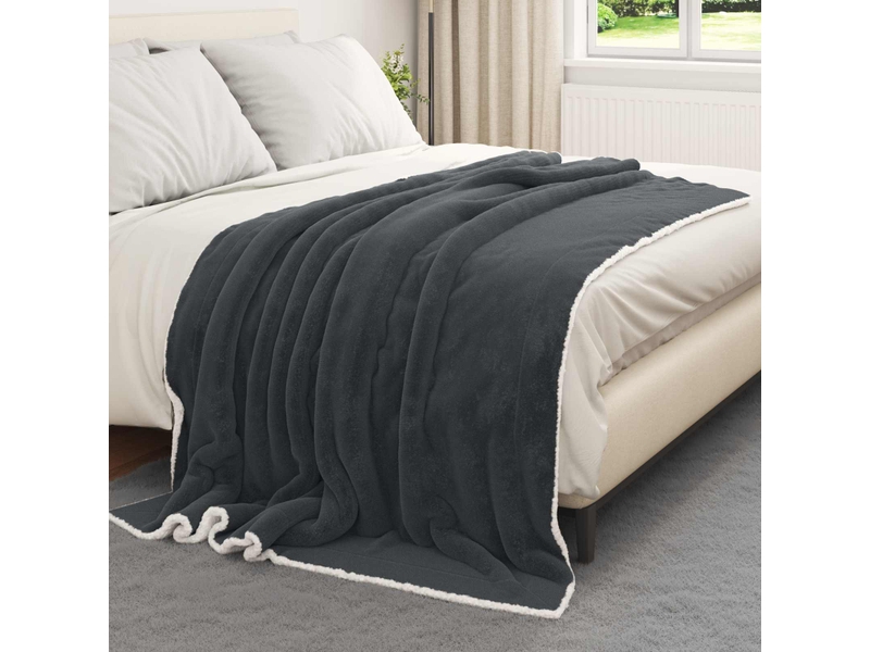 Plaid canapé gris foncé 150x200 cm 1.64 kg polaire - Conforama C
