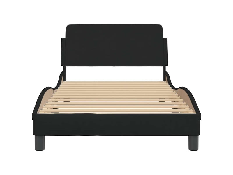  Lit simple- lit adulte -  cadre de lit dover noir 100x200 cm tissu  - Conforama C