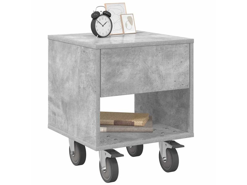  Table de chevet 2 pièces gris béton 40,5 x 40 x 48 cm  - Conforama C