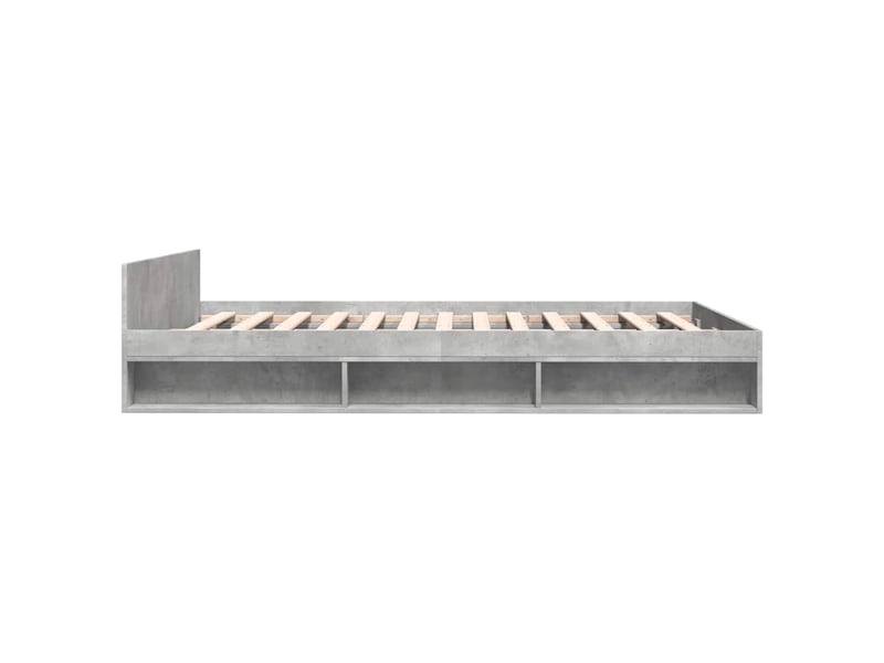  Lit double- lit adulte -  cadre de lit avec tiroirs sans matelas gris béton 160x200 cm  - Conforama D