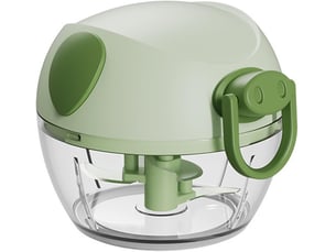 Hachoir à oignons, 170 ml, hachoir à oignons, hachoir manuel, hachoir à herbes portatives (vert + transparent)