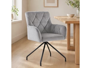 Lot de 2 chaises de salle à manger,avec accoudoirs,velours,gris clair