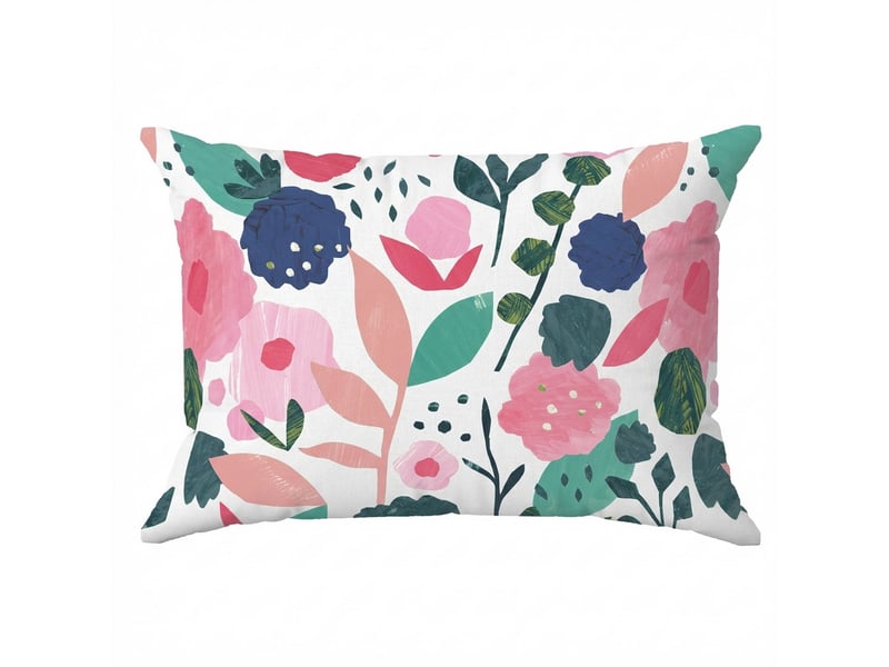  Lot 2 taies d'oreiller 50x70 cm percale de coton floral collage PD25546 - Conforama A
