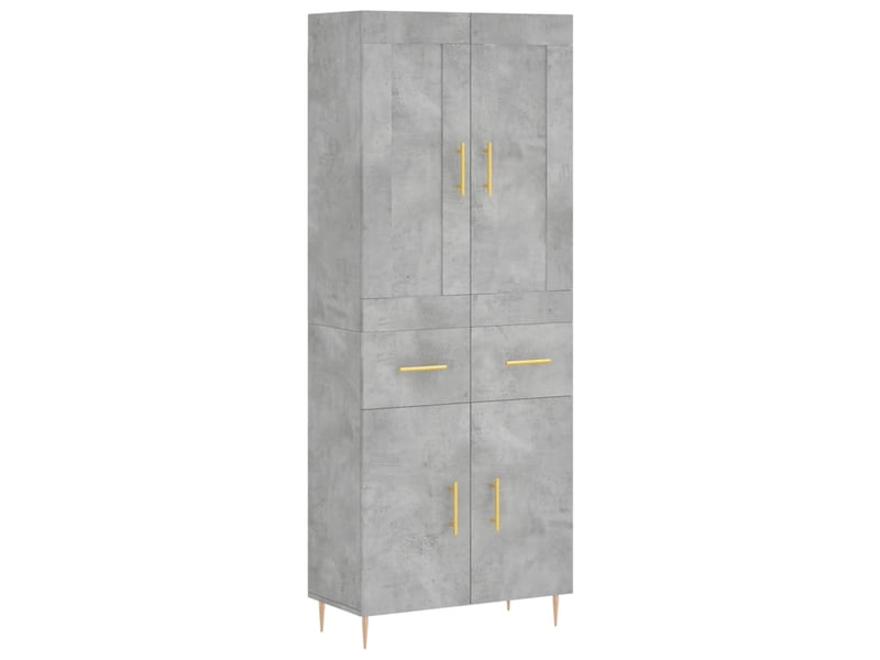  Buffet haut, buffet de rangement gris béton 69,5x34x180 cm bois d'ingénierie shl42823  - Conforama A