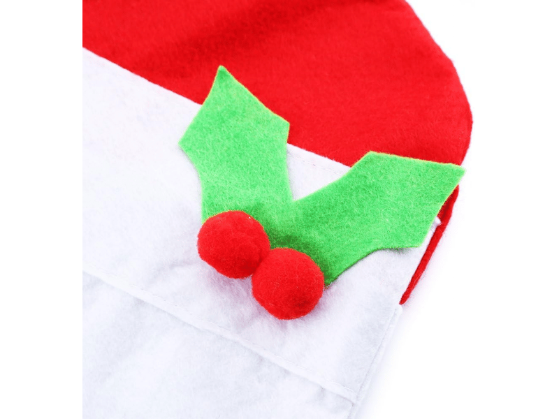  Lot de 2 housses de chaises de noël ornées d'un motif de père noël et d'un bonnet rouge, idéales pour les décorations de noël dans les restaurants, les h XLH-ZLS-009344MF - Conforama D