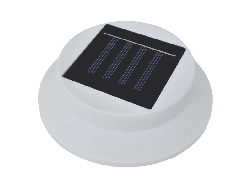  Lot de 12 lampes solaires led extérieures clôture 12 x 6,35 cm éclairage économique moderne en plastique blanc 02_0046372  - Conforama D