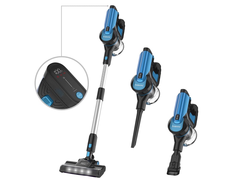  Aspirateur balai sans fil tasvac s8 260 w – noir et bleu – led, 23 kpa, batterie amovible et filtre hepa  - Conforama A