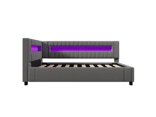 Lit banquette 90x200 cm <strong>ZOVIRA</strong> <strong></strong> coloris gris