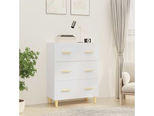 Buffet - bahut - meuble de rangement blanc 70x34x90 cm bois d'ingénierie