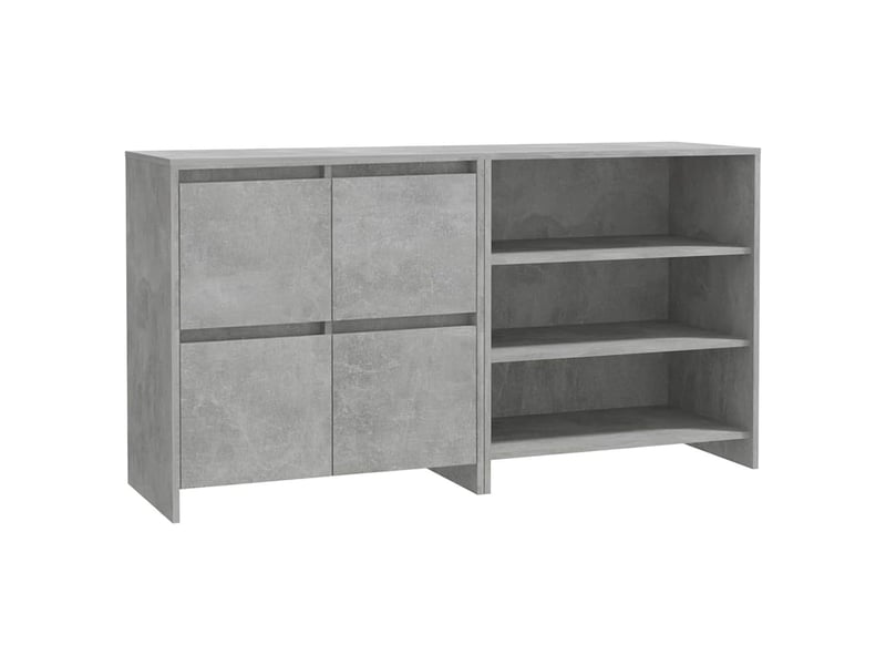  Buffets 2 pcs - bahut - meuble de rangement gris béton bois d'ingénierie  - Conforama A