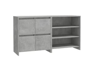 Buffets 2 pcs - bahut - meuble de rangement gris béton bois d'ingénierie