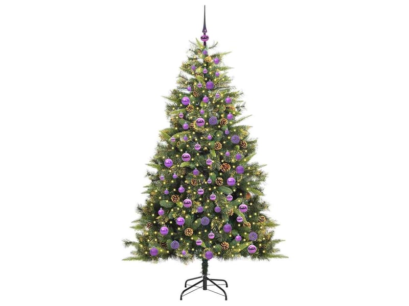  Sapin de noël artificiel, arbre de noël avec branches pliables et cônes vert shl7556  - Conforama C