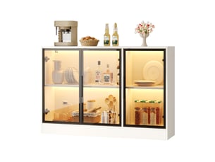Vitrine coloris blanc 1 étagère(s) <strong>BEAOK</strong> <strong></strong> - 120 cmx73 cm