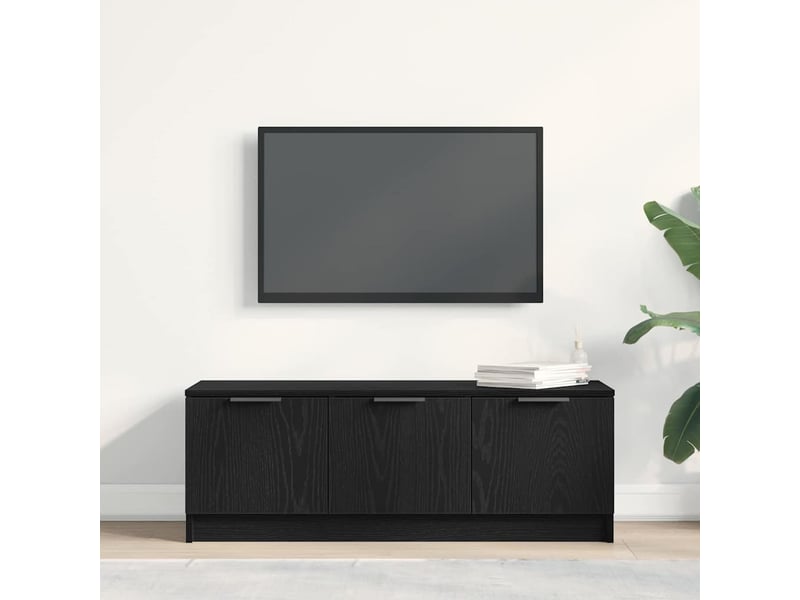  Meuble tv - banc tv - meuble de rangement 102 x 35 x 36,5 cm chêne noir bois d'ingénierie  - Conforama D
