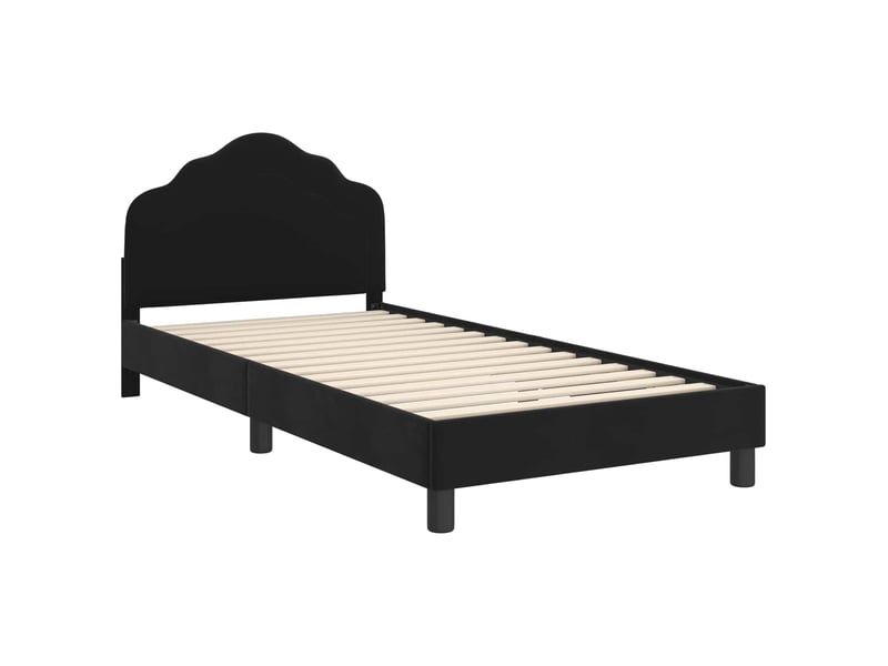  Cadre de lit pour enfants - lit jeune avec tête de lit noir 80 x 200 cm  - Conforama D