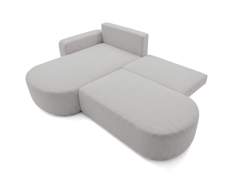  Kiara - canapé d'angle max convertible 5 places en bouclettes  - Conforama C