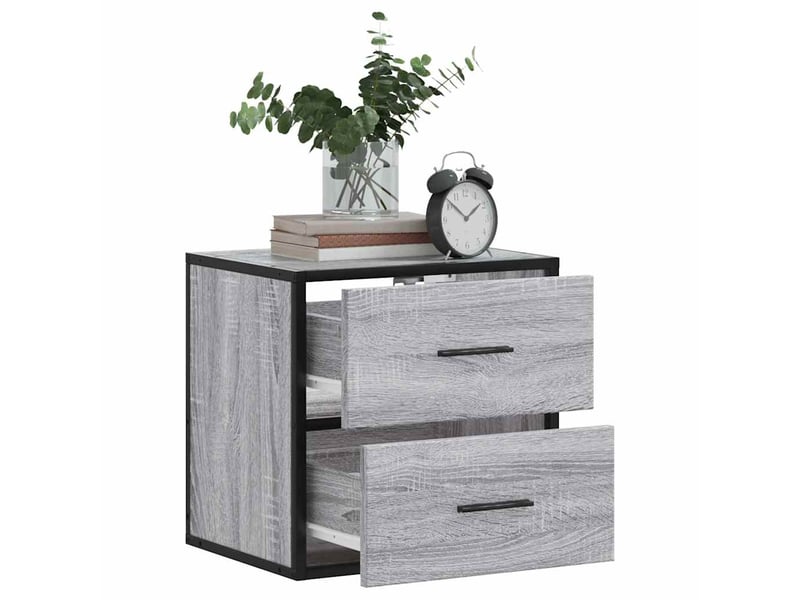  Table de chevet - cabinet de chevet - table de nuit murale sonoma gris 40x31x39,5 cm  - Conforama C