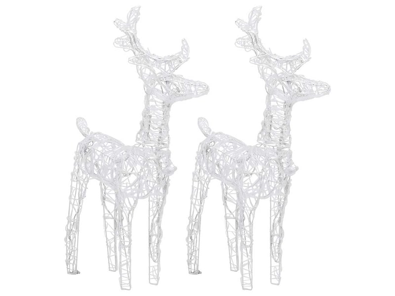  Rennes de noël 2 pcs 80 led blanc froid acrylique  - Conforama E