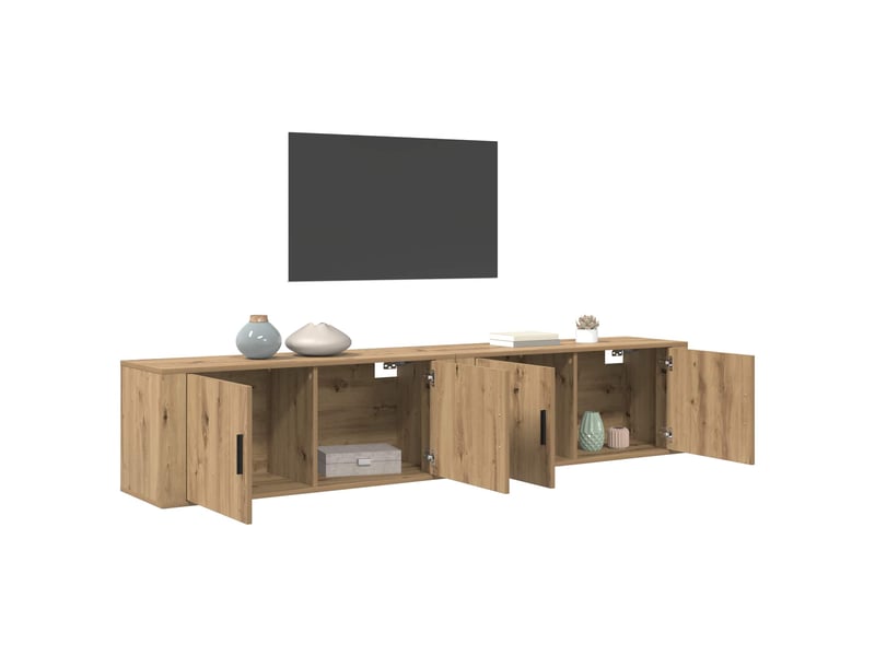 Ensemble de meuble tv mural 2 pcs chêne artisanal - Conforama C