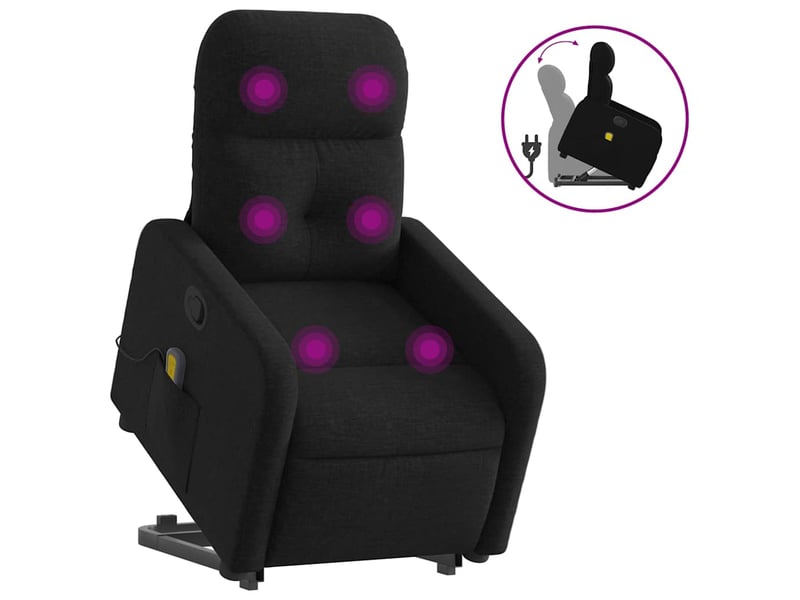  Fauteuil de massage inclinable, fauteuil relax noir tissu shl23117  - Conforama A