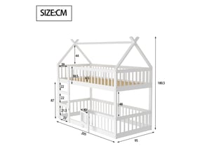 Lit mezzanine 90x200 cm <strong>HNCBB</strong>  <strong></strong> coloris blanc