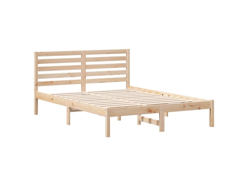  Lit double- lit adulte -  cadre de lit avec tête de lit marron 140 x 190 cm pin massif  - Conforama C