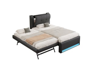 Lit simple 90x200 cm <strong></strong> <strong>Qualité haut de gamme</strong> coloris gris