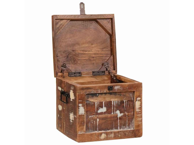  Boîte de rangement, coffre de rangement avec stockage marron bois de mangue massif shl1037  - Conforama D