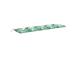 Coussin de banc de jardin, coussin d'assise à motif de feuilles 200 x 50 x 7 cm tissu oxford cf52631