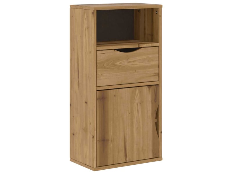  Lot de 4 meubles tv modulaires de rangement salon 79 x 24 x 40 cm en bois de pin massif miel 02_0055988  - Conforama C